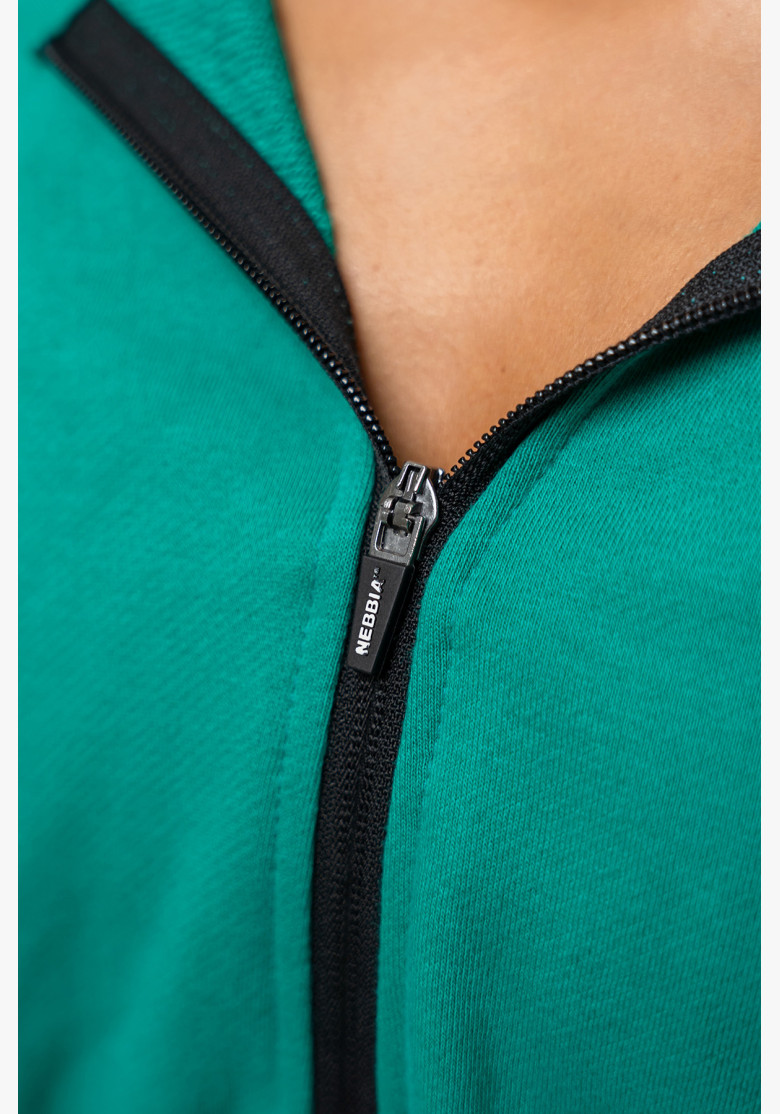 NEBBIA Crop hoodie ICONIC green NEBBIA Crop hoodie ICONIC green