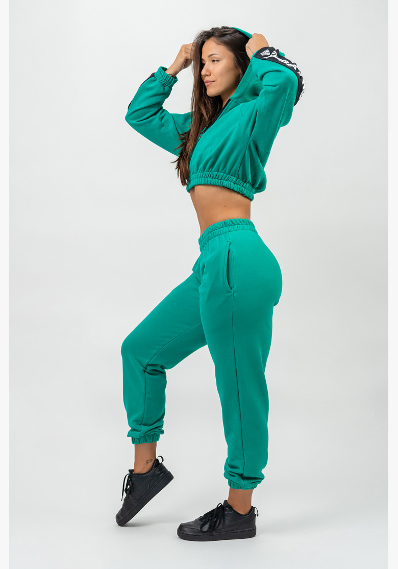 NEBBIA Crop hoodie ICONIC green NEBBIA Crop hoodie ICONIC green