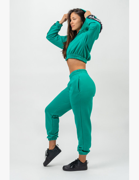 NEBBIA Crop hoodie ICONIC green
