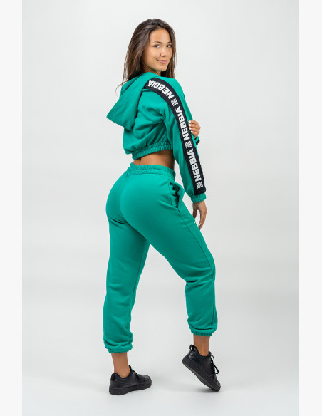 NEBBIA Crop hoodie ICONIC green