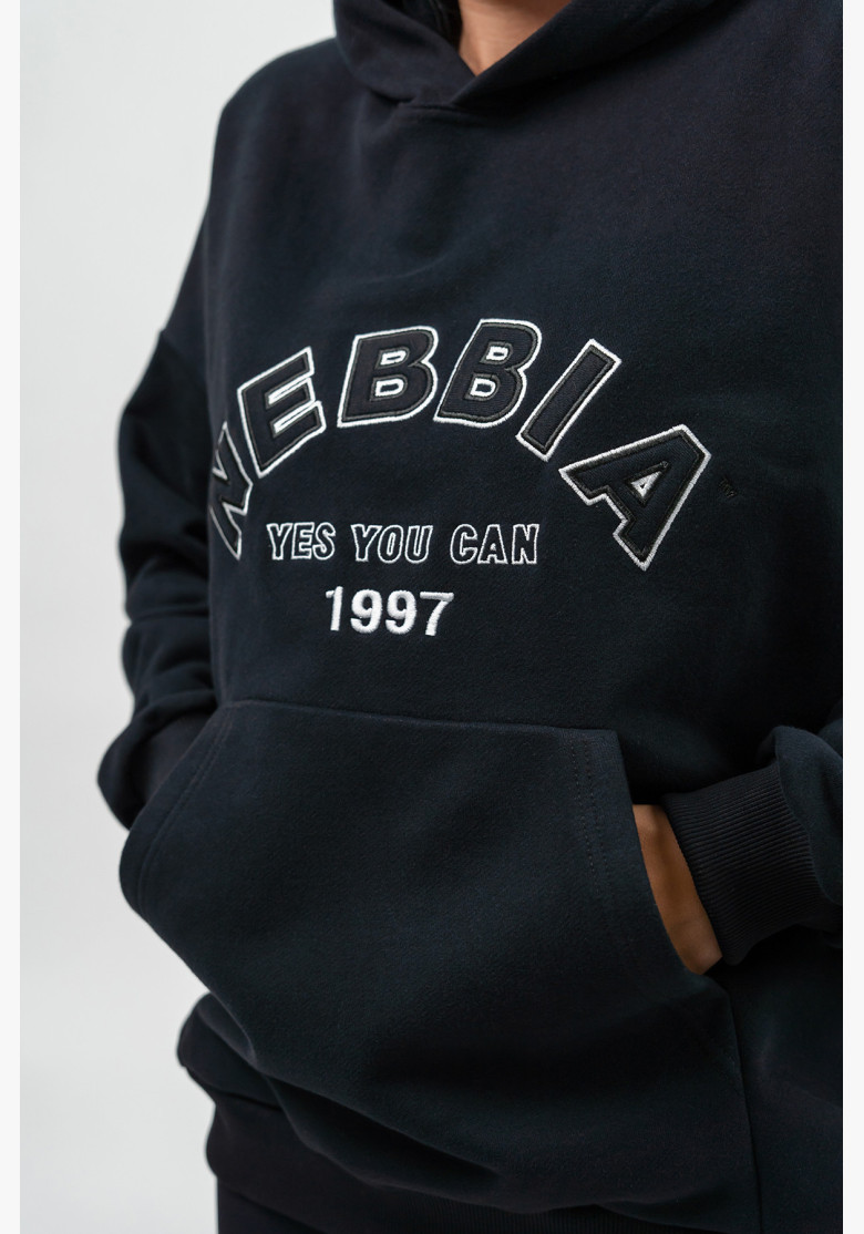 NEBBIA Oversize hoodie GYM RAT black