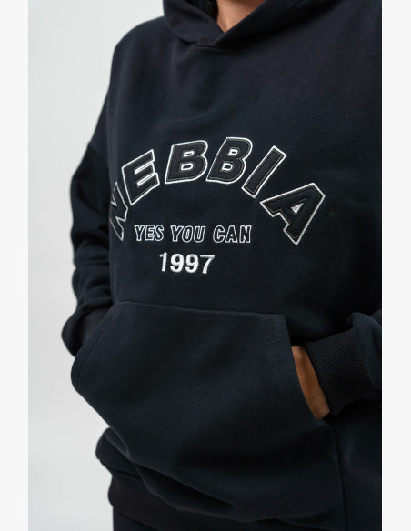 NEBBIA Oversize hoodie GYM RAT black