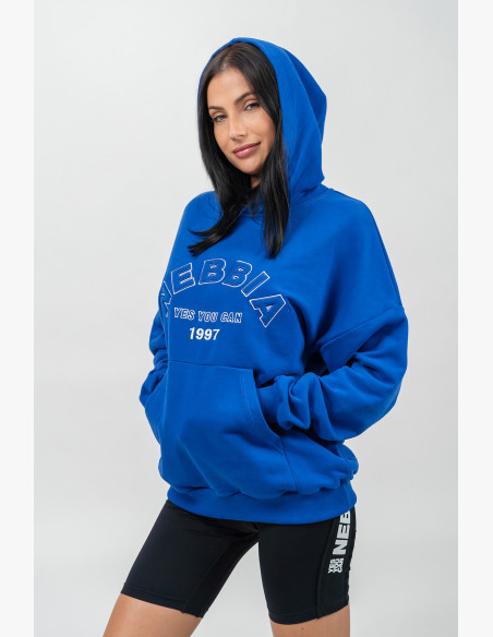 NEBBIA Oversize hoodie GYM RAT blue