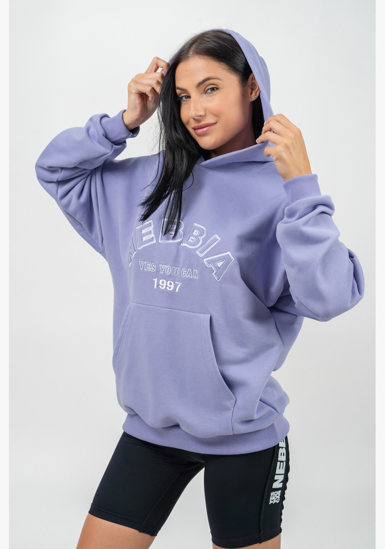 NEBBIA Oversize hoodie GYM RAT purple NEBBIA Oversize hoodie GYM RAT purple