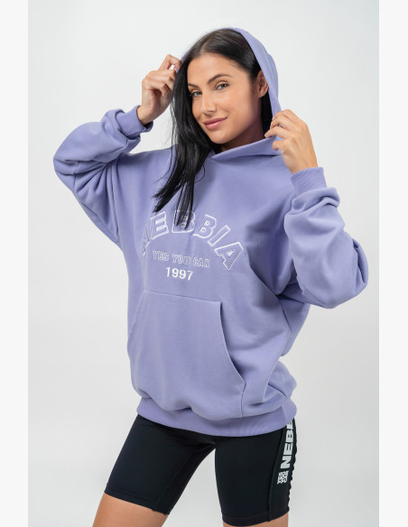 NEBBIA Oversize hoodie GYM RAT purple
