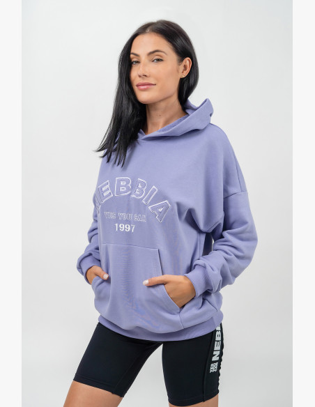 NEBBIA Oversize hoodie GYM RAT purple
