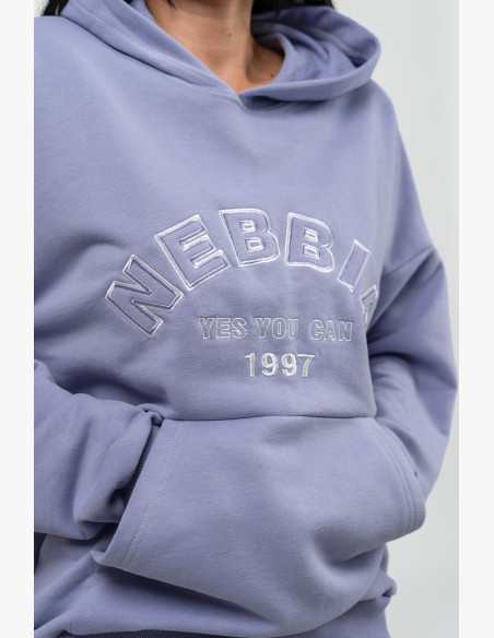 NEBBIA Oversize hoodie GYM RAT purple
