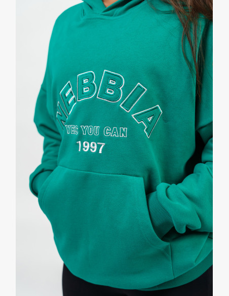 NEBBIA Oversize hoodie GYM RAT green