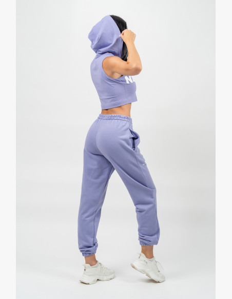 NEBBIA Crop sleeveless hoodie MUSCLE MOMMY purple