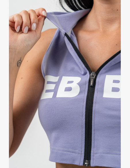 NEBBIA Crop sleeveless hoodie MUSCLE MOMMY purple