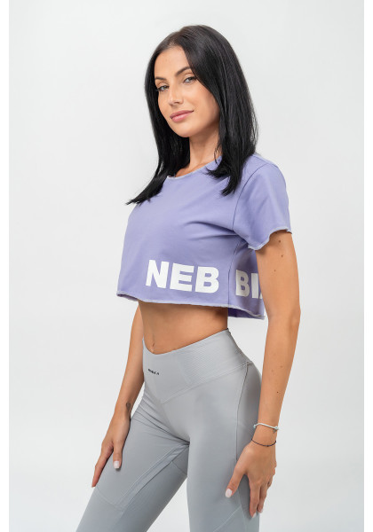 NEBBIA Crop top tričko POWERHOUSE fialová