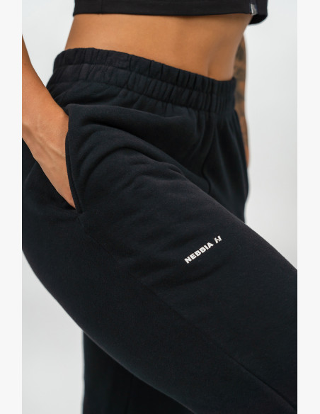 NEBBIA Sports loose sweatpants GYM TIME black