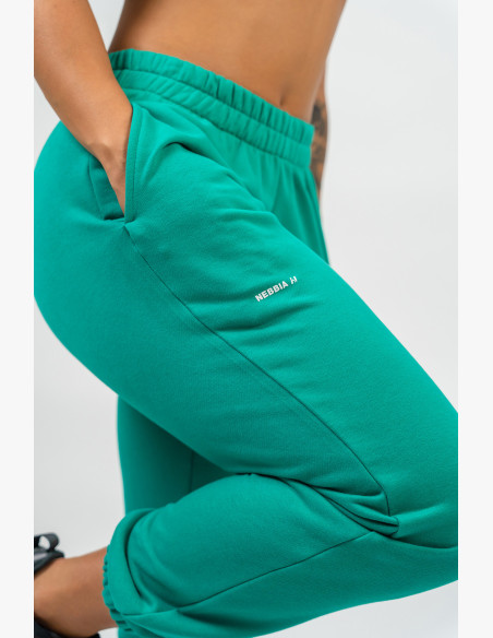 NEBBIA Sports loose sweatpants GYM TIME green