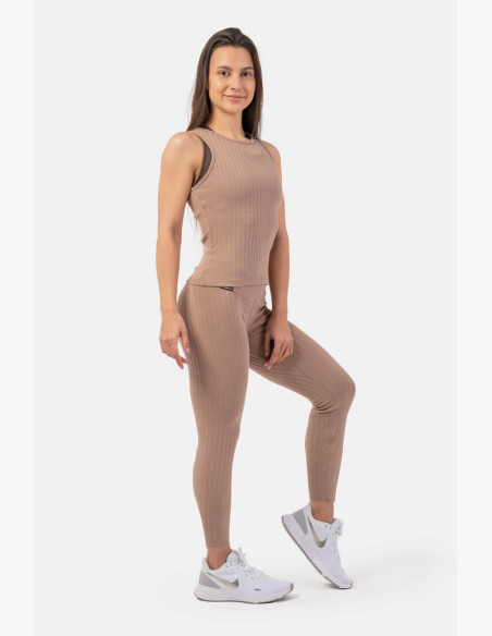 NEBBIA Ribbed High-waist leggings in organic cotton brown