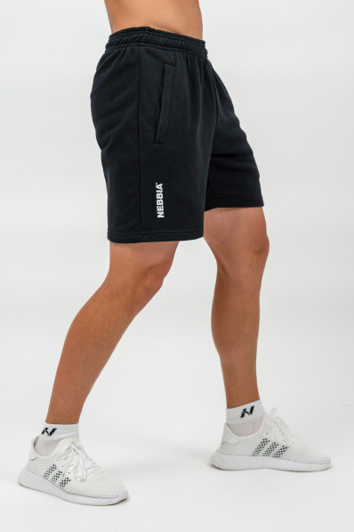 NEBBIA tracksuit relaxed-fit shorts MAXIMUM black