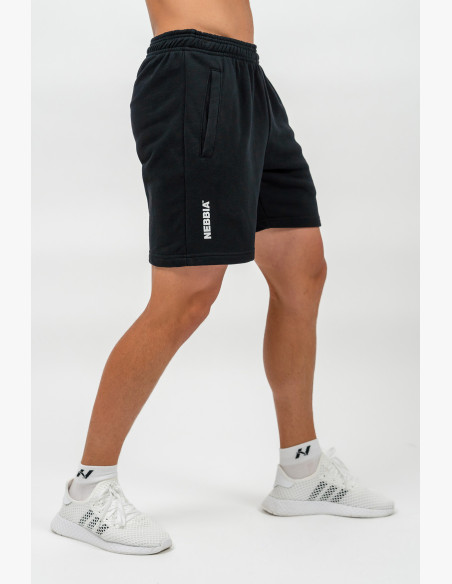 NEBBIA tracksuit relaxed-fit shorts MAXIMUM black
