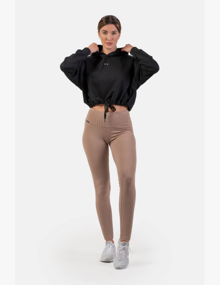 NEBBIA Ribbed High-waist leggings in organic cotton brown