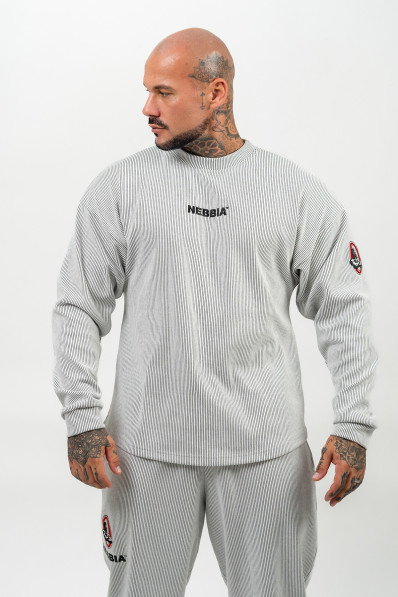 NEBBIA Hoodless sweatshirt SIGNATURE gray
