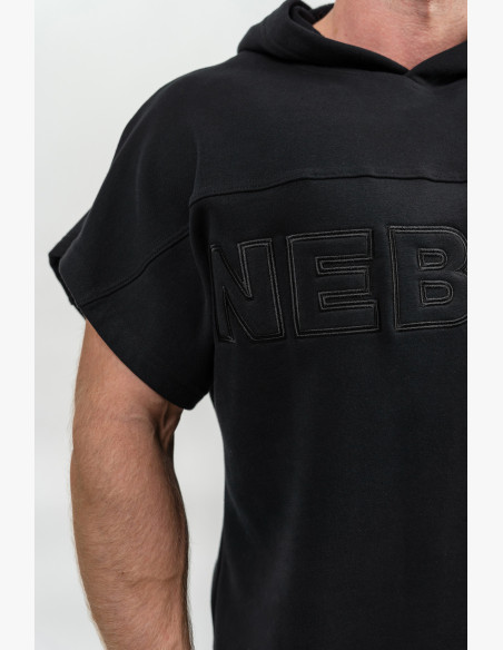 NEBBIA Rag hooded top REAL CHAMPION black