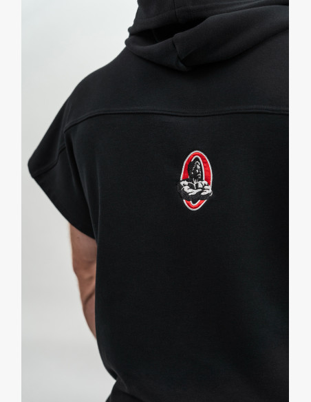 NEBBIA Rag hooded top REAL CHAMPION black