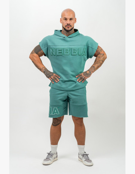 NEBBIA Rag hooded top REAL CHAMPION green