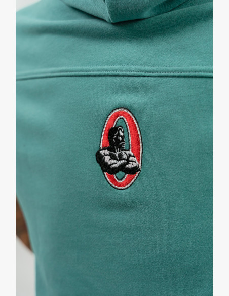 NEBBIA Rag hooded top REAL CHAMPION green