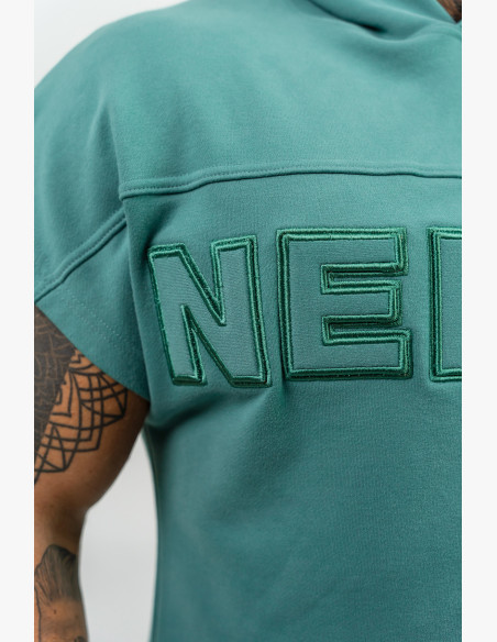 NEBBIA Rag hooded top REAL CHAMPION green