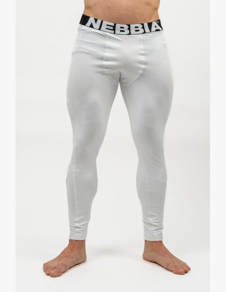 NEBBIA Fitness leggings with pocket DISCIPLINE white
