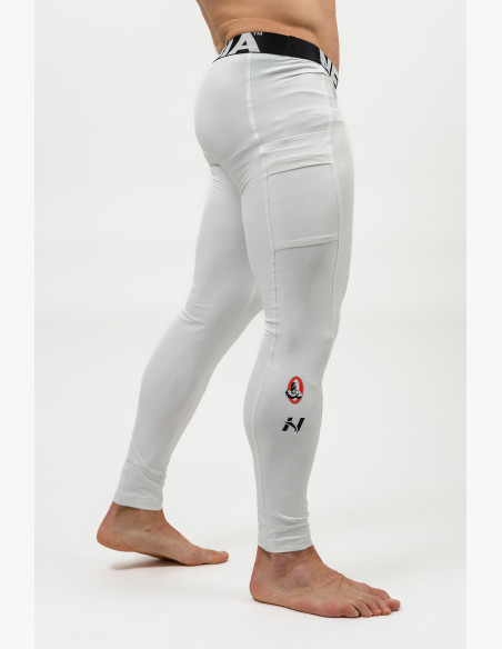 NEBBIA Fitness leggings with pocket DISCIPLINE white