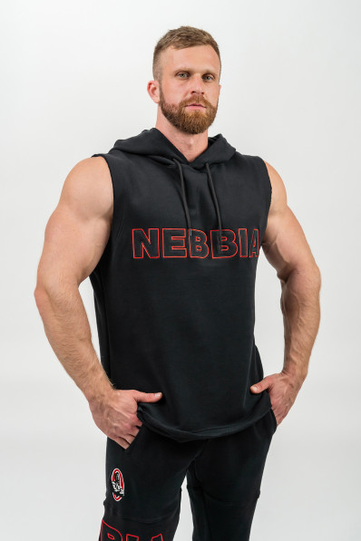 NEBBIA Sleeveless sweatshirt IRON BEAST black