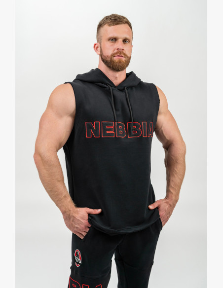 NEBBIA Sleeveless sweatshirt IRON BEAST black