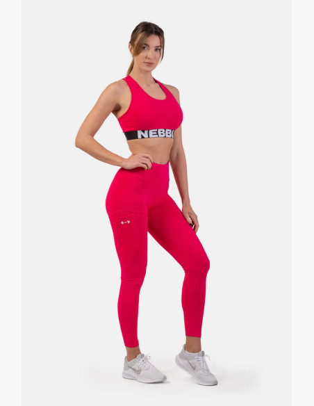 NEBBIA Active leggings with high waist and side pocket pink