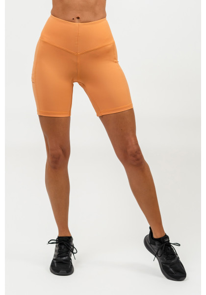 NEBBIA Cyklistické šortky s vysokým pásom ELITE oranžová