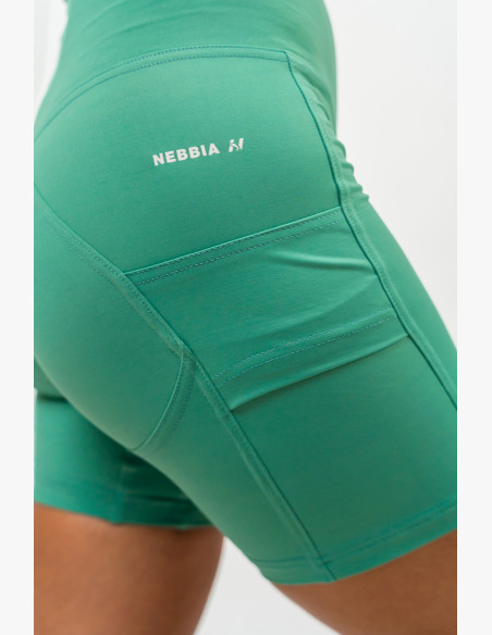 NEBBIA Cycling shorts with high waist ELITE green