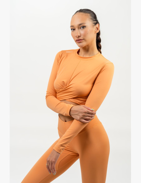 NEBBIA Crop top with long sleeves ELEVATED orange