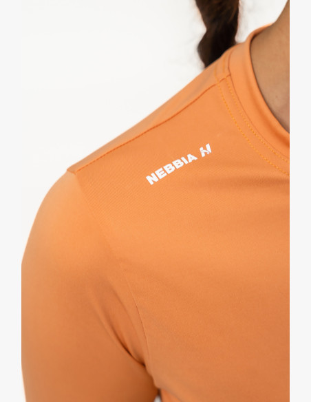 NEBBIA Crop top with long sleeves ELEVATED orange