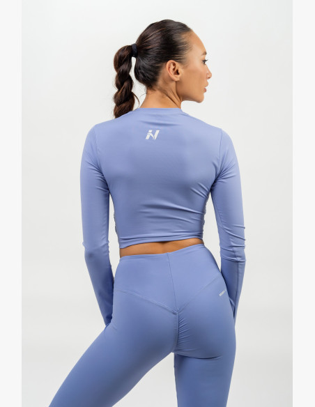NEBBIA Crop top with long sleeves ELEVATED purple