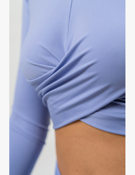 NEBBIA Crop top with long sleeves ELEVATED purple