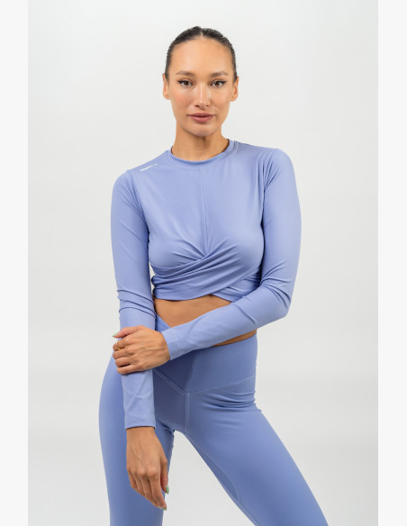 NEBBIA Crop top with long sleeves ELEVATED purple