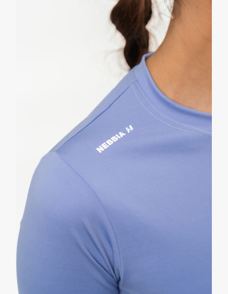 NEBBIA Crop top with long sleeves ELEVATED purple