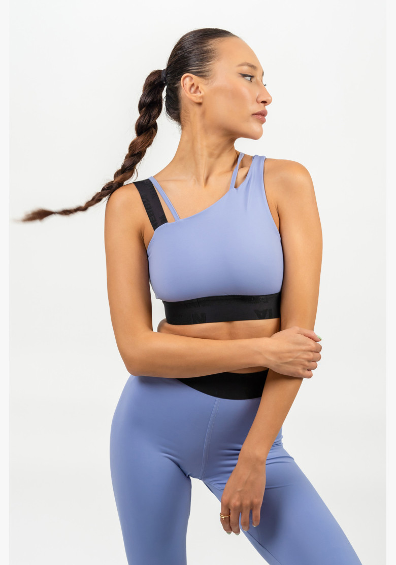 NEBBIA Asymmetric sports bra ELITE purple