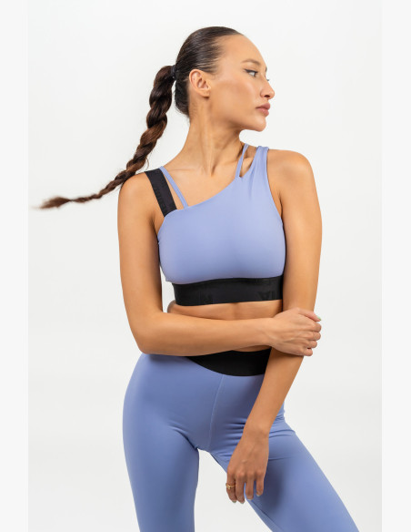 NEBBIA Asymmetric sports bra ELITE purple