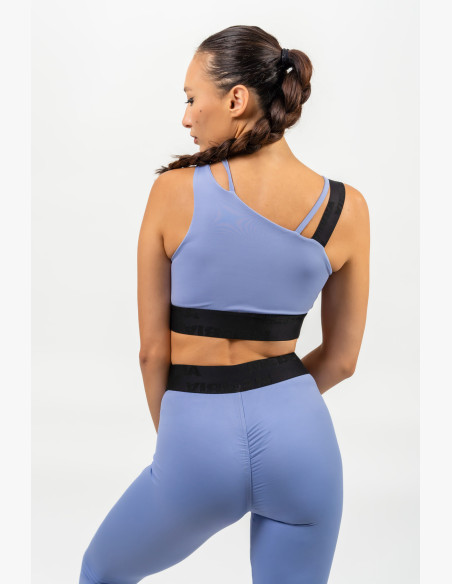 NEBBIA Asymmetric sports bra ELITE purple