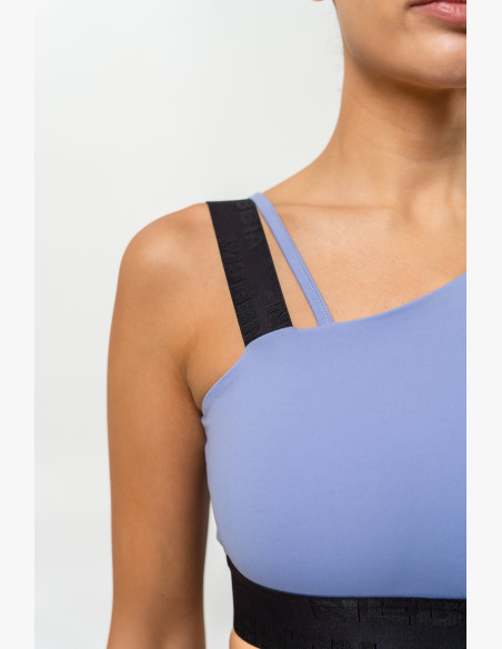 NEBBIA Asymmetric sports bra ELITE purple