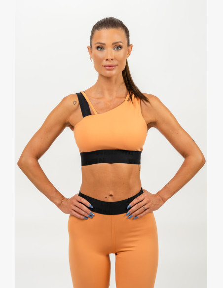 NEBBIA Asymmetric sports bra ELITE orange