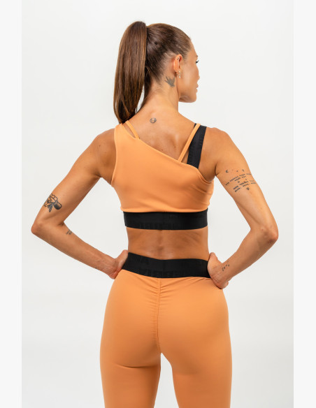 NEBBIA Asymmetric sports bra ELITE orange
