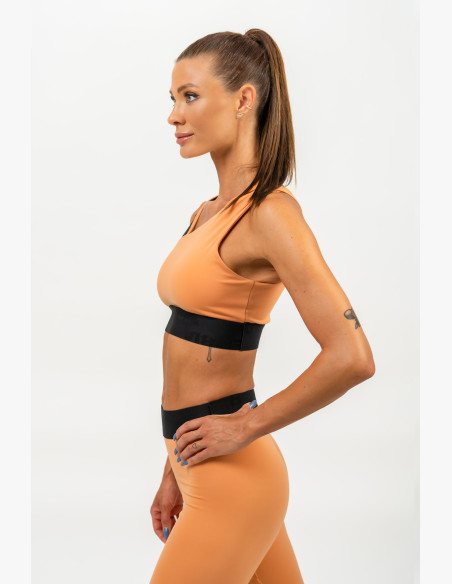 NEBBIA Asymmetric sports bra ELITE orange