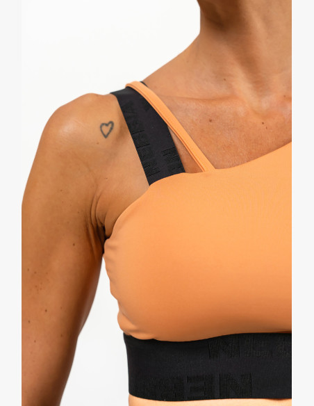 NEBBIA Asymmetric sports bra ELITE orange