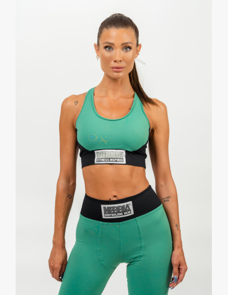 NEBBIA Reinforced sports bra SIGNATURE green