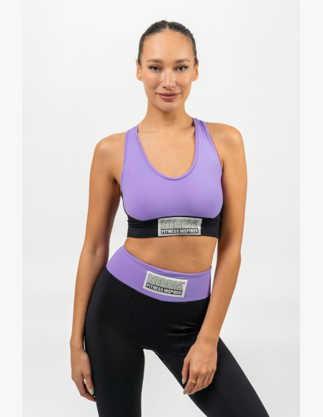 NEBBIA Reinforced sports bra SIGNATURE purple